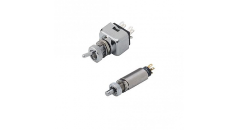 switches; exterior applications; aviation; military equipment; telecommunications; medical equipment; power supplies; 1 or 2-pole; waterproof; IP 65; IP 67; silicone cap; 6.35 mm.