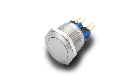 pushbutton ; vandal; design; fast break; high reliability; long life expectancy ; easy integration; waterproof; impact resistance ; aggressive industrial environment; 22 mm Non-illuminated push button, flush