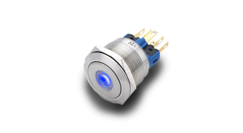 pushbutton ; vandal; design; fast break; high reliability; long life expectancy ; easy integration; waterproof; impact resistance ; aggressive industrial environment; 22 mm pushbutton bright point, flush