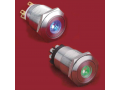pushbutton ; vandal; design; fast break; high reliability; long life expectancy ; easy integration; waterproof; impact resistance ; aggressive industrial environment; 19 mm, push button light ring, flush