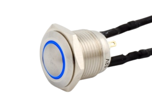 boutons poussoirs 16mm bombé anneau lumineux à rupture lente