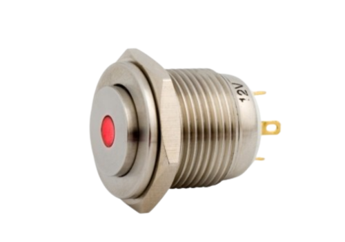 boutons poussoirs 16mm débordant point lumineux à rupture lente